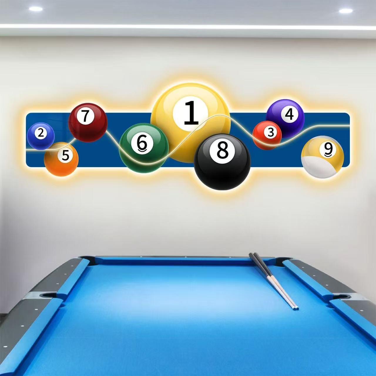 Table Tennis No 1 - Bilardo Salonu Dekorasyon Resmi LED Işıklı