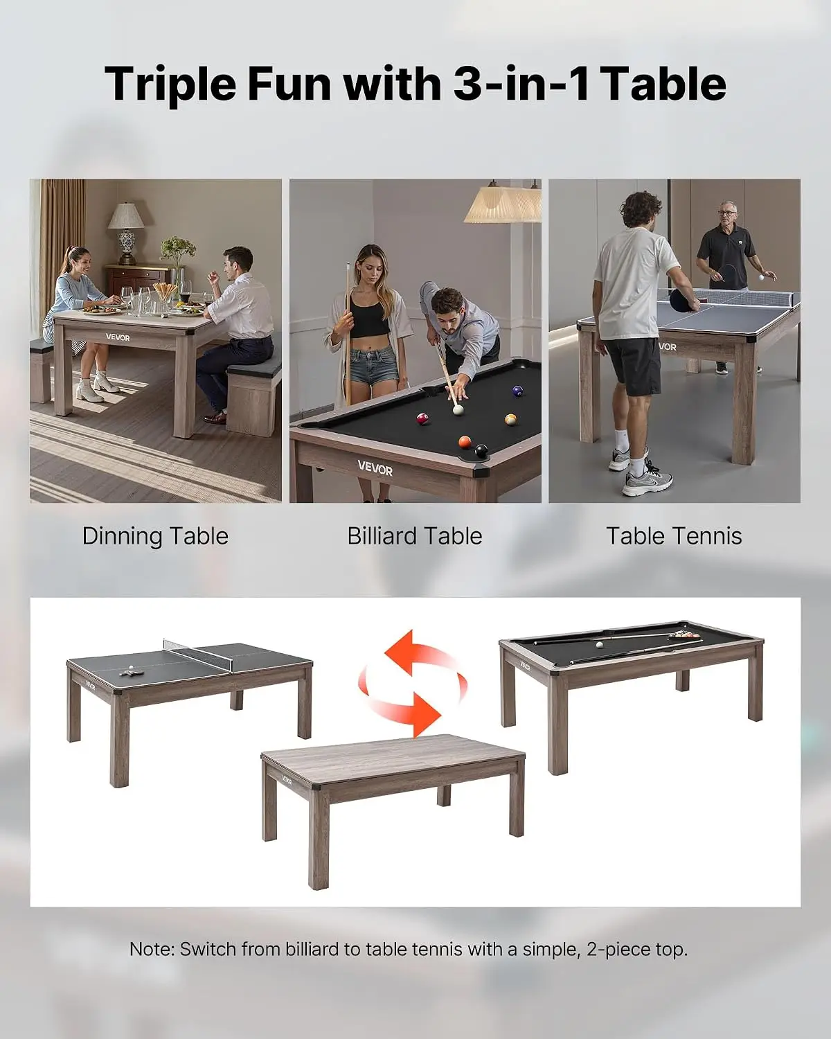 7ft 3'ü 1 arada Çok Amaçlı Oyu - Table Tennis No 1 incelemesi ve fiyatı